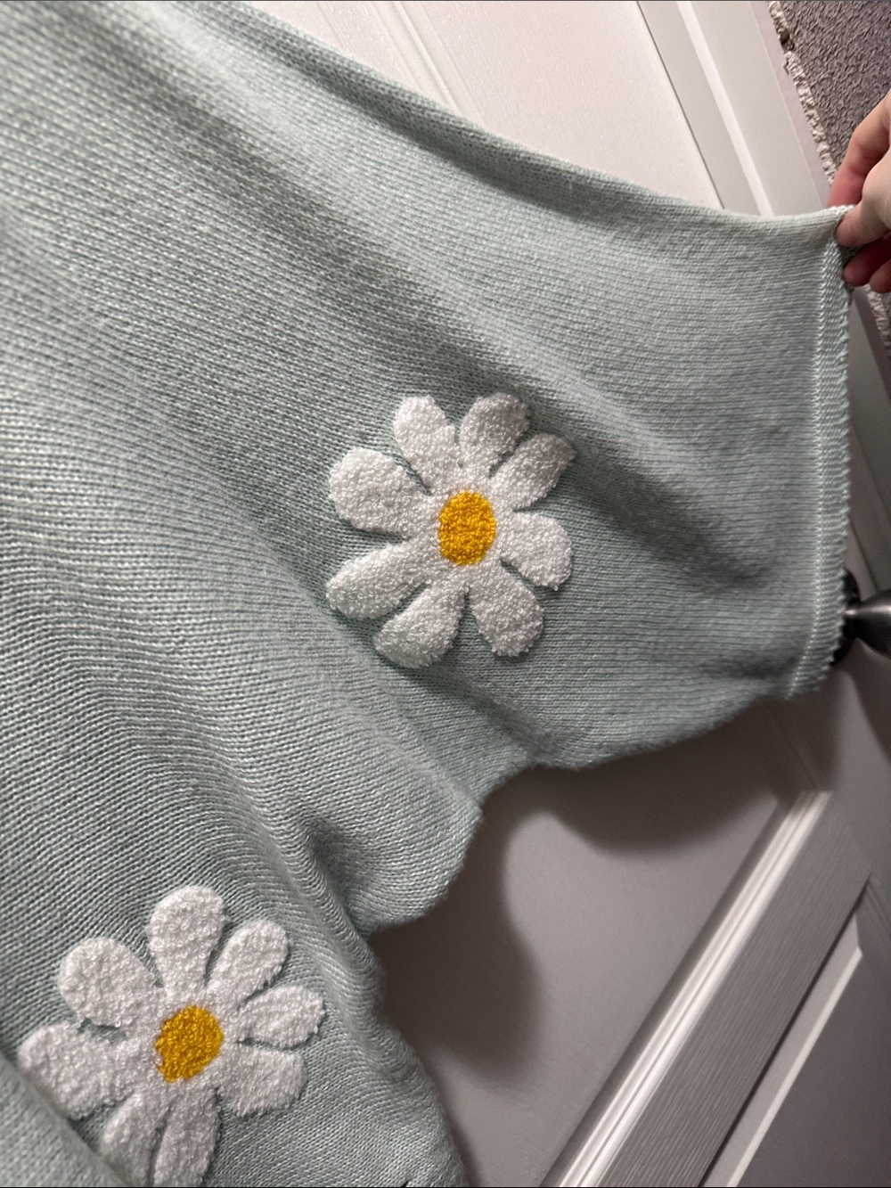 BiBi Mint Green Daisy Crewneck Sweater - Picture 3 of 3